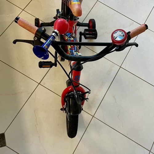 Clermont 12” kids bike, red, with training wheels