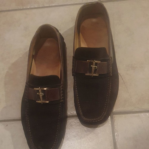 Cesare Paciotti men's brown suede leather moccasins size 43