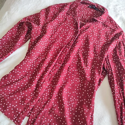 Bershka shirt medium used, red with stars