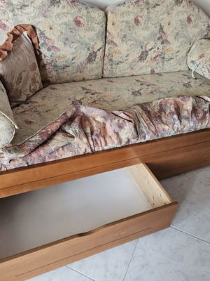 Two-seater sofa 196.5x88 cm with two drawers