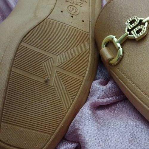 Slip on women's shoes beige new size 40 ballerinas