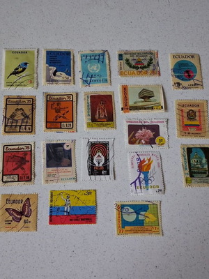 Ecuador Stamps Used, Pack of 19 Vintage Themed