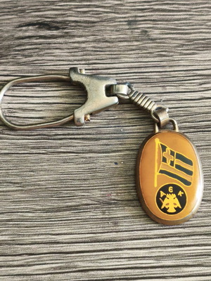 AEK keychain with Greek flag, vintage, used
