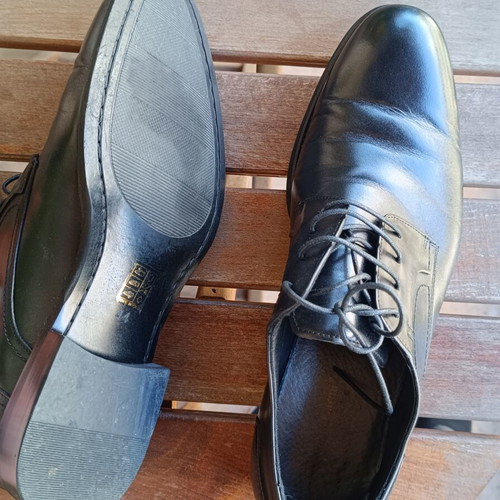Renato Garini men's leather lace-up shoes like new, size 44, black