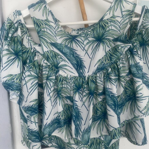 Karavan top, beige and green, reversible