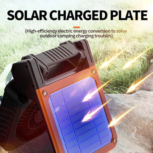 Portable Folding Fan with LED Light and Rechargeable Battery