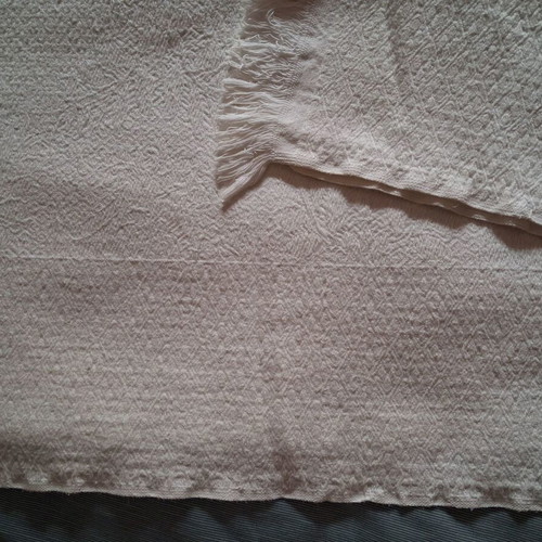 Cotton quilt cover and woven blanket used