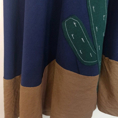 Blue skirt in A-line with cactus designs, like new, one size