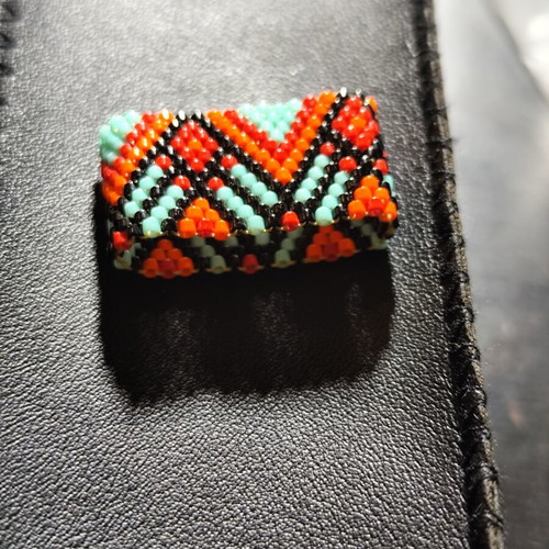Handmade peyote stitch ring with Miyuki beads, new