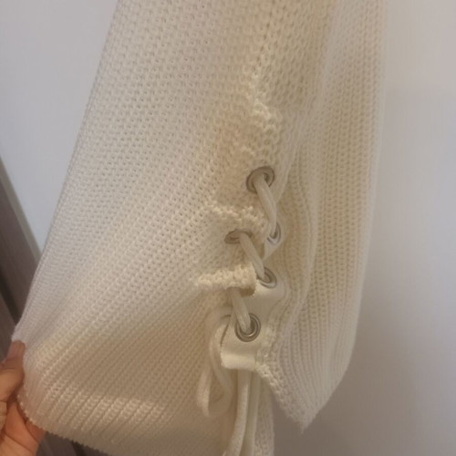 Zini knitted top like new, cotton, white and beige, size S