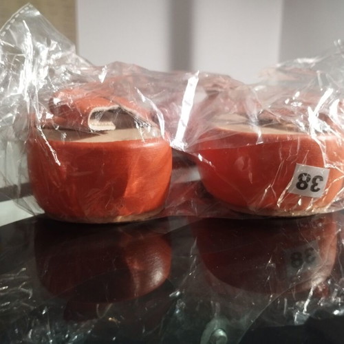 Sendo Orange Flat Sandals Size 38 New