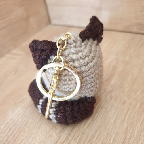 Siam Cat Amigurumi Knitted Handmade Keychain new