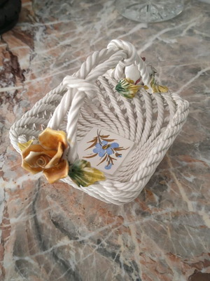 Italian handmade ceramic Basano basket like new
