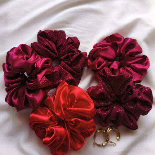 Scrunchies XL handmade, new velvet and satin
