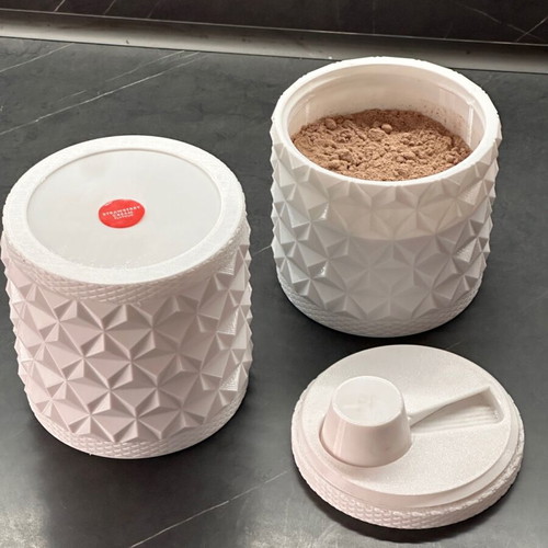 Container Jar for Protein or Coffee with Scoop, Half-Kilo Capacity, New