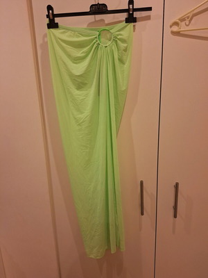 Skims skirt new transparent with ring at waist green, size S