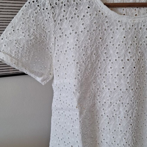 Gant short sleeve top used, white, size S