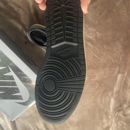 Jordan 1 Low OG Shadow sneakers, black and grey, size 43