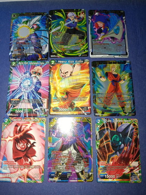 Dragonball Super Card Game 9 Expansion Rare Cards like new, 5 Foil