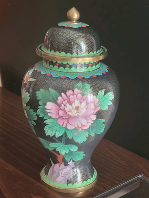 Cloisonné vase used, 23cm height
