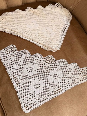 Handmade lace set, like new, 6 pieces 30x25 cm