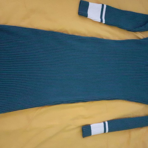 Knitted dress new midi blue with white stripes