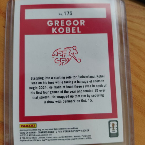 Panini Donruss Gregor Kobel Switzerland FIFA World Cup card like new