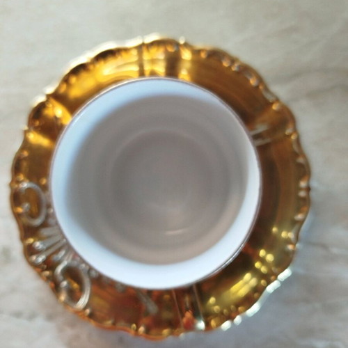 Vintage porcelain tea cup with saucer 1970 used