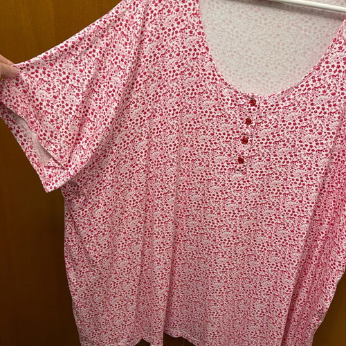 Ulla Popken blouse large size, like new, white pink