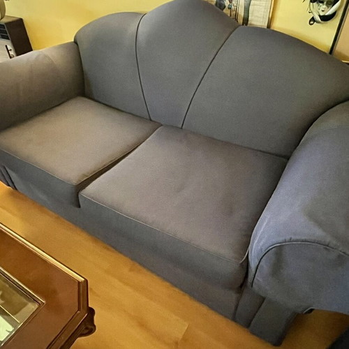 Sofas two-seater and three-seater like new, blue water-repellent fabric