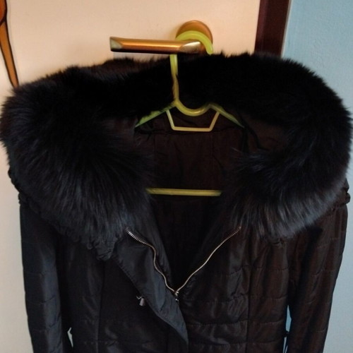 Jacket coat new medium with fur collar black