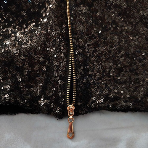 Italian black sequin crop top, size S