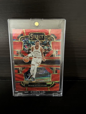 2023-24 Panini Select Victor Wembanyama RC Red Wave Prizm Concourse κάρτα σαν καινούργιο