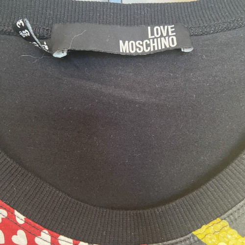 Love Moschino T-shirt with sequins and rhinestones, size S