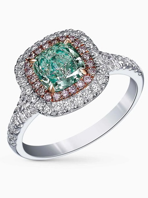 Women's ring new with colorful cubic zirconia and silver plating