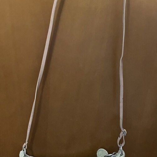Mango small suede crossbody bag like new, green with beige leather strap