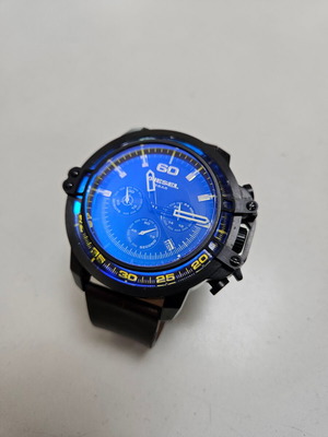 Diesel Deadeye Chronograph DZ4405 men's watch, black leather strap