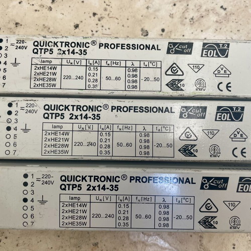 Osram electronic ballasts 70W max, pack of 3
