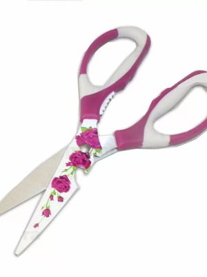 Stainless kitchen scissors with design new 22x8.5cm