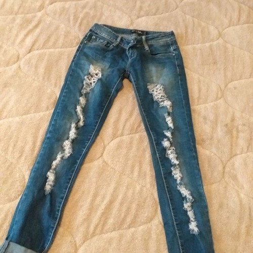 Jeans with rips like new, size XS