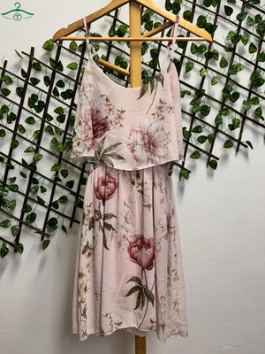 Floral dress like new, size M, pink