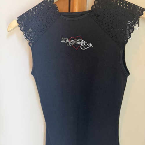 Black top with lace like new, size S