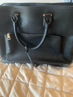 Briefcase new, black, office bag with compartments for tablet