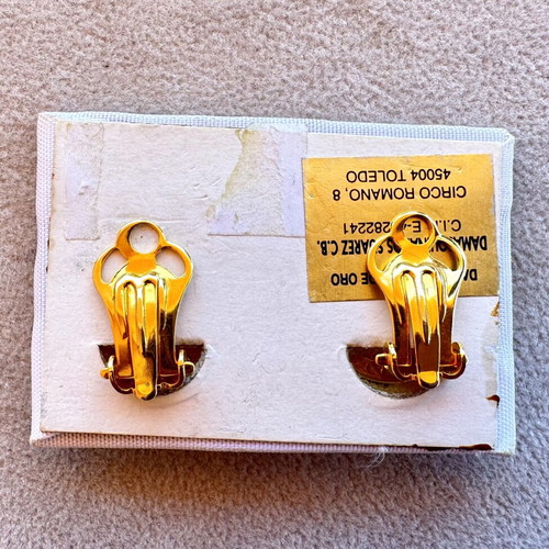 Vintage Damasquinados Suarez Earrings from Toledo, New
