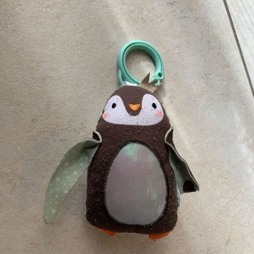 Taf Toys Prince The Penguin hanging rattle toy used