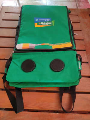 Τσάντα πλάτης Heineken Athens 2004 καινούργια με ενσωματωμένα ηχεία