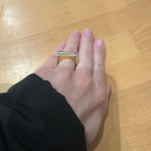 Two rings new, silver and gold plated, size 55-56