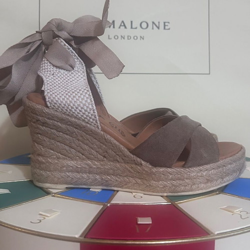 Boxer leather platform espadrilles size 36 new, tan color