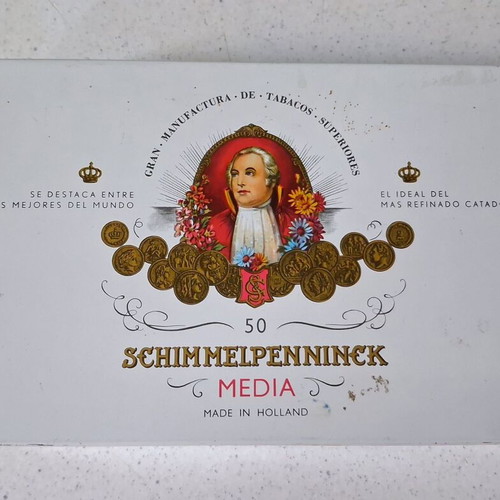 Schimmelpenninck Media metal cigar box for 50 cigars with lithographed graphics