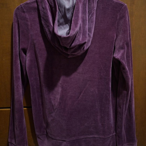 Axel velour hoodie jacket, plum purple, size 36 (S)